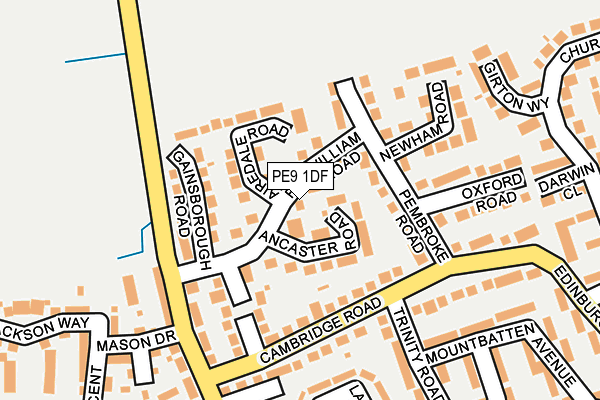 PE9 1DF map - OS OpenMap – Local (Ordnance Survey)