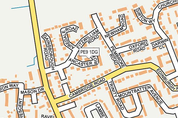 PE9 1DG map - OS OpenMap – Local (Ordnance Survey)