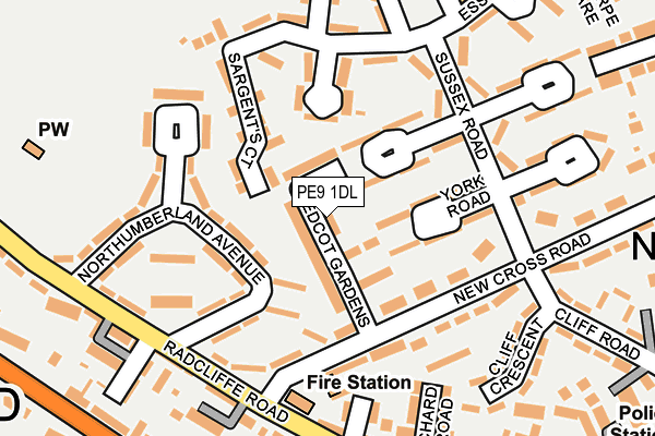 PE9 1DL map - OS OpenMap – Local (Ordnance Survey)