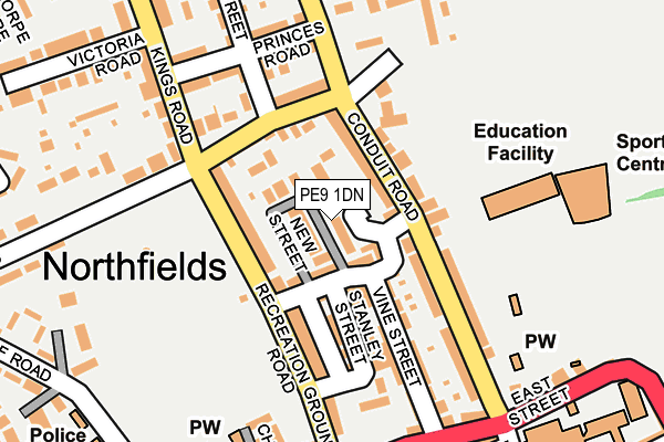 PE9 1DN map - OS OpenMap – Local (Ordnance Survey)