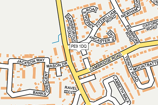 PE9 1DQ map - OS OpenMap – Local (Ordnance Survey)