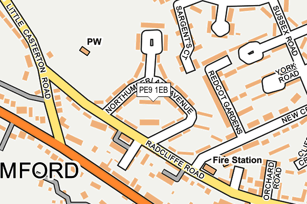 PE9 1EB map - OS OpenMap – Local (Ordnance Survey)