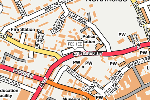 PE9 1EE map - OS OpenMap – Local (Ordnance Survey)