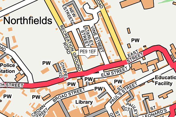 PE9 1EF map - OS OpenMap – Local (Ordnance Survey)