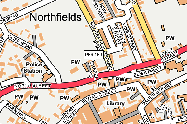 PE9 1EJ map - OS OpenMap – Local (Ordnance Survey)