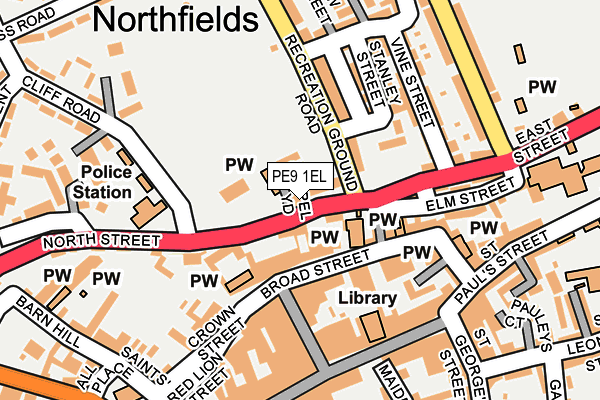 PE9 1EL map - OS OpenMap – Local (Ordnance Survey)