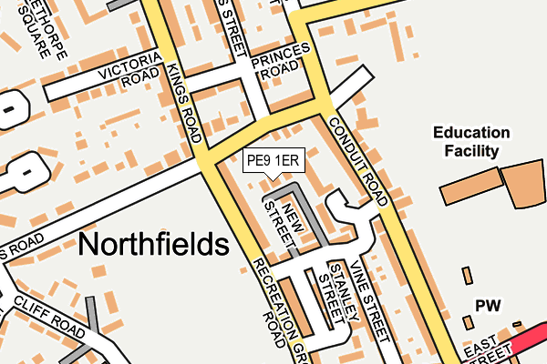 PE9 1ER map - OS OpenMap – Local (Ordnance Survey)