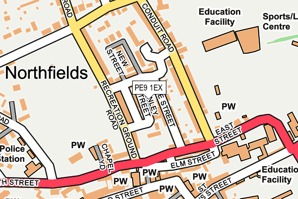 PE9 1EX map - OS OpenMap – Local (Ordnance Survey)