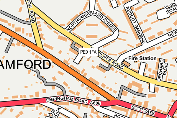 PE9 1FA map - OS OpenMap – Local (Ordnance Survey)