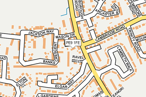 PE9 1FE map - OS OpenMap – Local (Ordnance Survey)