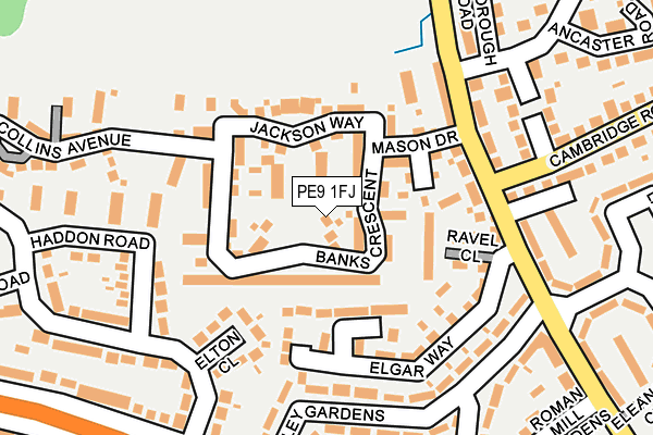 PE9 1FJ map - OS OpenMap – Local (Ordnance Survey)