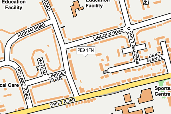 PE9 1FN map - OS OpenMap – Local (Ordnance Survey)