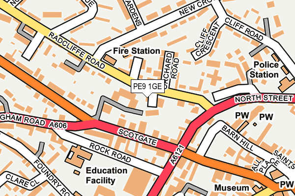 PE9 1GE map - OS OpenMap – Local (Ordnance Survey)