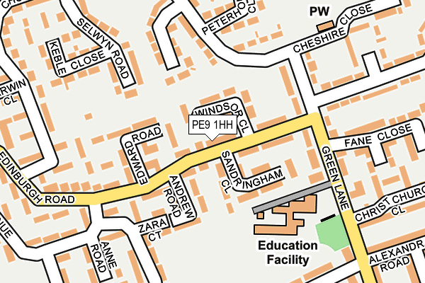 PE9 1HH map - OS OpenMap – Local (Ordnance Survey)
