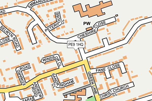 PE9 1HQ map - OS OpenMap – Local (Ordnance Survey)
