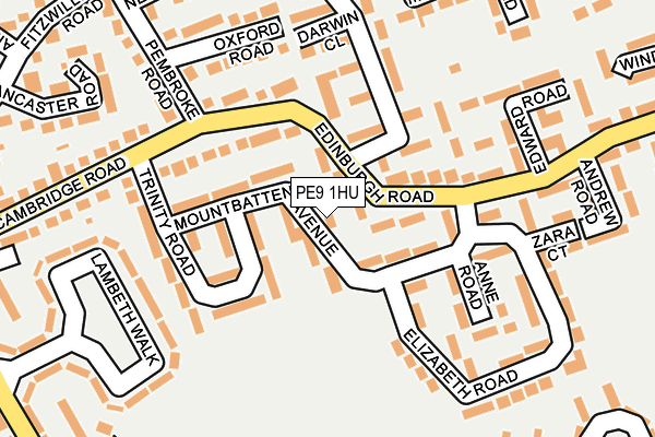 PE9 1HU map - OS OpenMap – Local (Ordnance Survey)