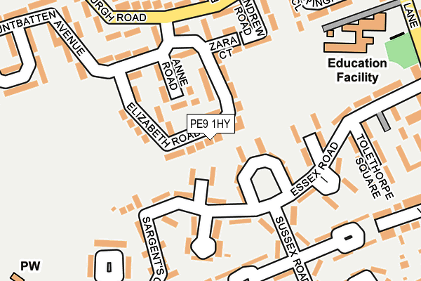 PE9 1HY map - OS OpenMap – Local (Ordnance Survey)