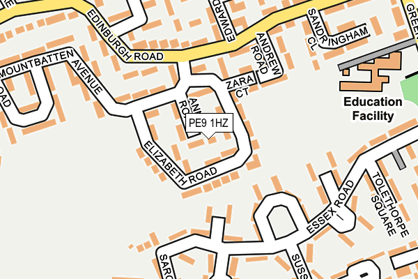 PE9 1HZ map - OS OpenMap – Local (Ordnance Survey)