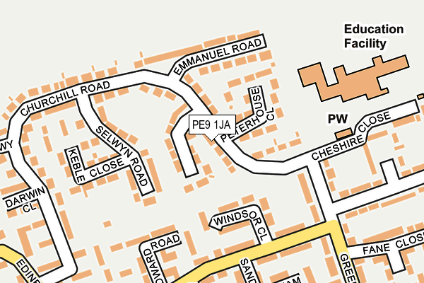 PE9 1JA map - OS OpenMap – Local (Ordnance Survey)