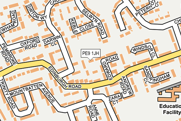 PE9 1JH map - OS OpenMap – Local (Ordnance Survey)