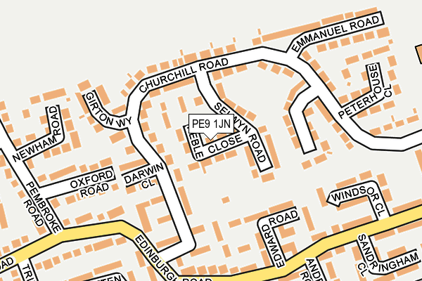 PE9 1JN map - OS OpenMap – Local (Ordnance Survey)
