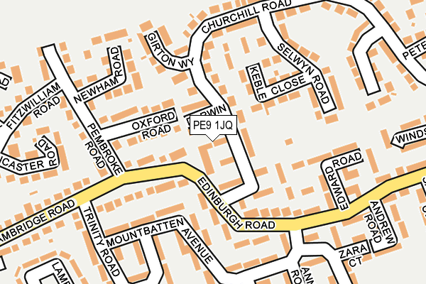 PE9 1JQ map - OS OpenMap – Local (Ordnance Survey)