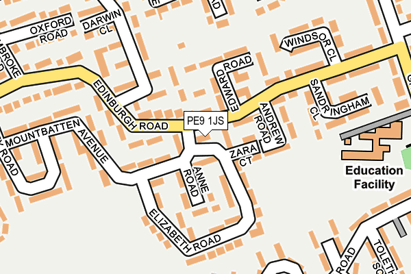 PE9 1JS map - OS OpenMap – Local (Ordnance Survey)