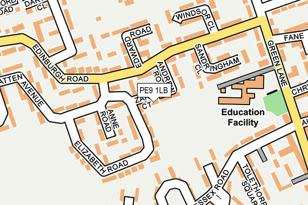 PE9 1LB map - OS OpenMap – Local (Ordnance Survey)