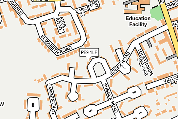 PE9 1LF map - OS OpenMap – Local (Ordnance Survey)