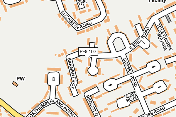 PE9 1LG map - OS OpenMap – Local (Ordnance Survey)