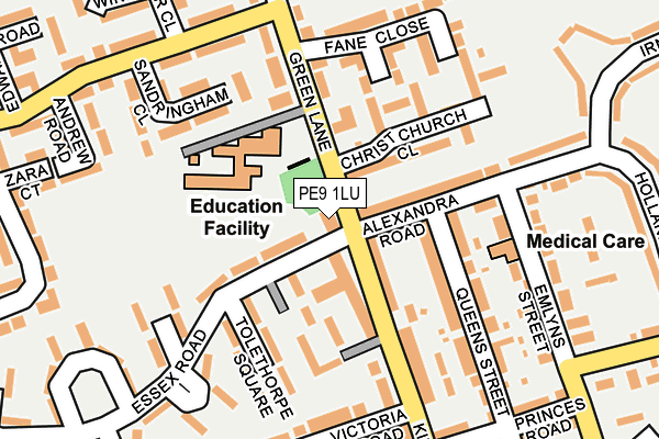 PE9 1LU map - OS OpenMap – Local (Ordnance Survey)