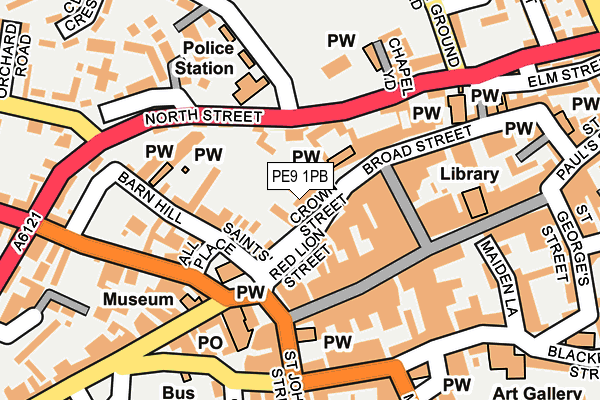 PE9 1PB map - OS OpenMap – Local (Ordnance Survey)