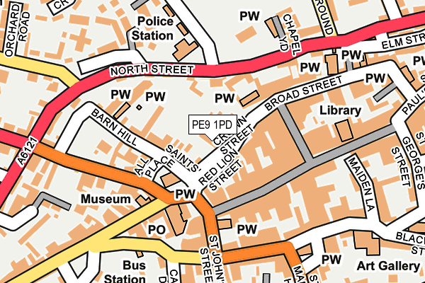 PE9 1PD map - OS OpenMap – Local (Ordnance Survey)