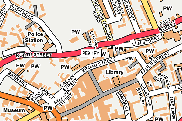 PE9 1PY map - OS OpenMap – Local (Ordnance Survey)