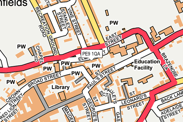 PE9 1QA map - OS OpenMap – Local (Ordnance Survey)