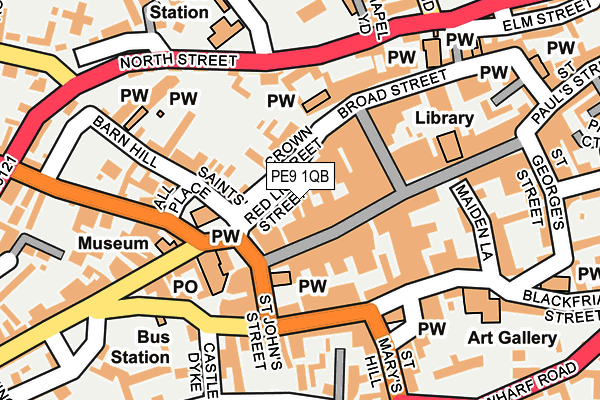 PE9 1QB map - OS OpenMap – Local (Ordnance Survey)