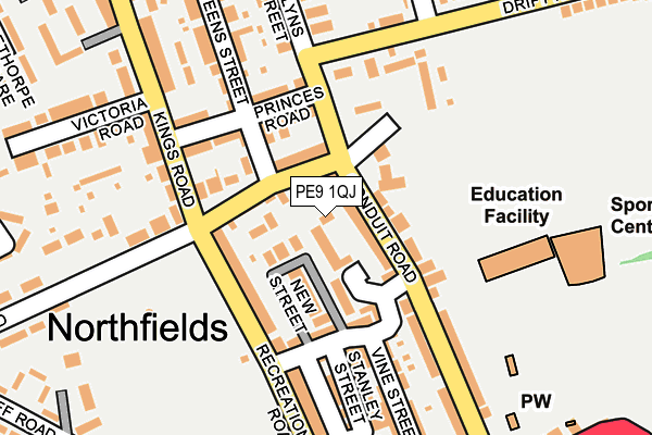 PE9 1QJ map - OS OpenMap – Local (Ordnance Survey)