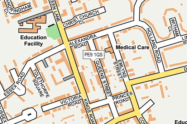 PE9 1QS map - OS OpenMap – Local (Ordnance Survey)