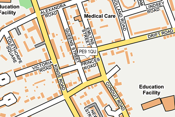 PE9 1QU map - OS OpenMap – Local (Ordnance Survey)