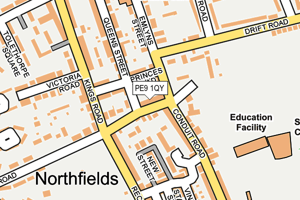 PE9 1QY map - OS OpenMap – Local (Ordnance Survey)