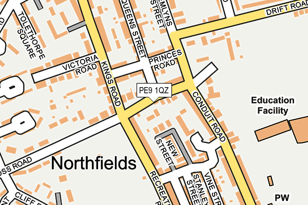 PE9 1QZ map - OS OpenMap – Local (Ordnance Survey)