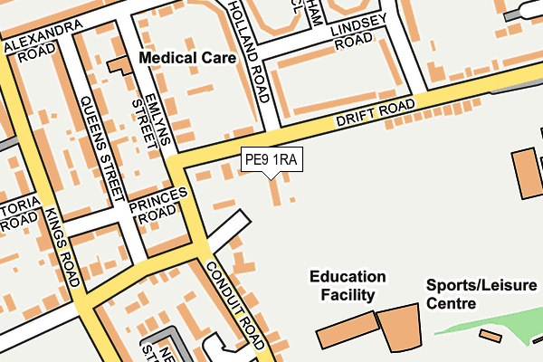 PE9 1RA map - OS OpenMap – Local (Ordnance Survey)