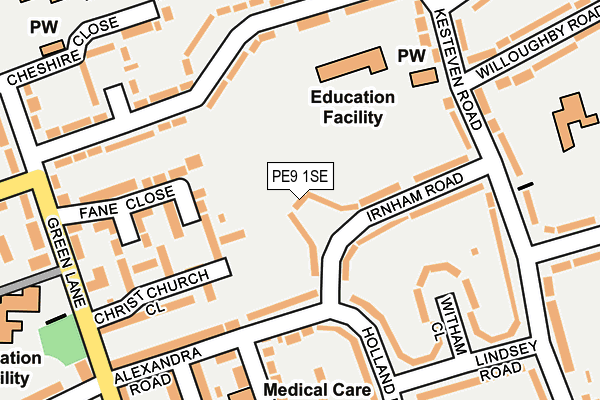 PE9 1SE map - OS OpenMap – Local (Ordnance Survey)