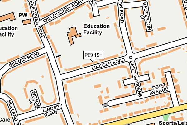 PE9 1SH map - OS OpenMap – Local (Ordnance Survey)