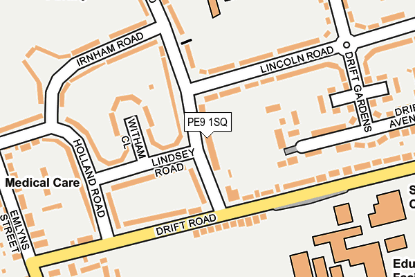 PE9 1SQ map - OS OpenMap – Local (Ordnance Survey)