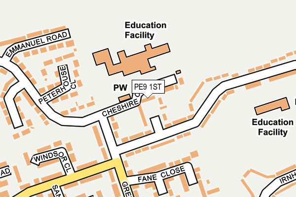 PE9 1ST map - OS OpenMap – Local (Ordnance Survey)