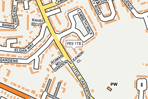 PE9 1TB map - OS OpenMap – Local (Ordnance Survey)