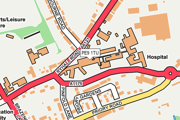 PE9 1TU map - OS OpenMap – Local (Ordnance Survey)