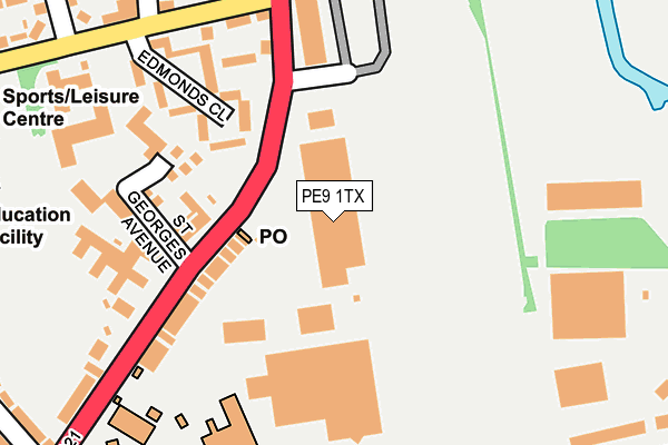 PE9 1TX map - OS OpenMap – Local (Ordnance Survey)