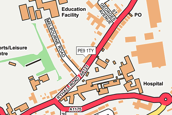 PE9 1TY map - OS OpenMap – Local (Ordnance Survey)